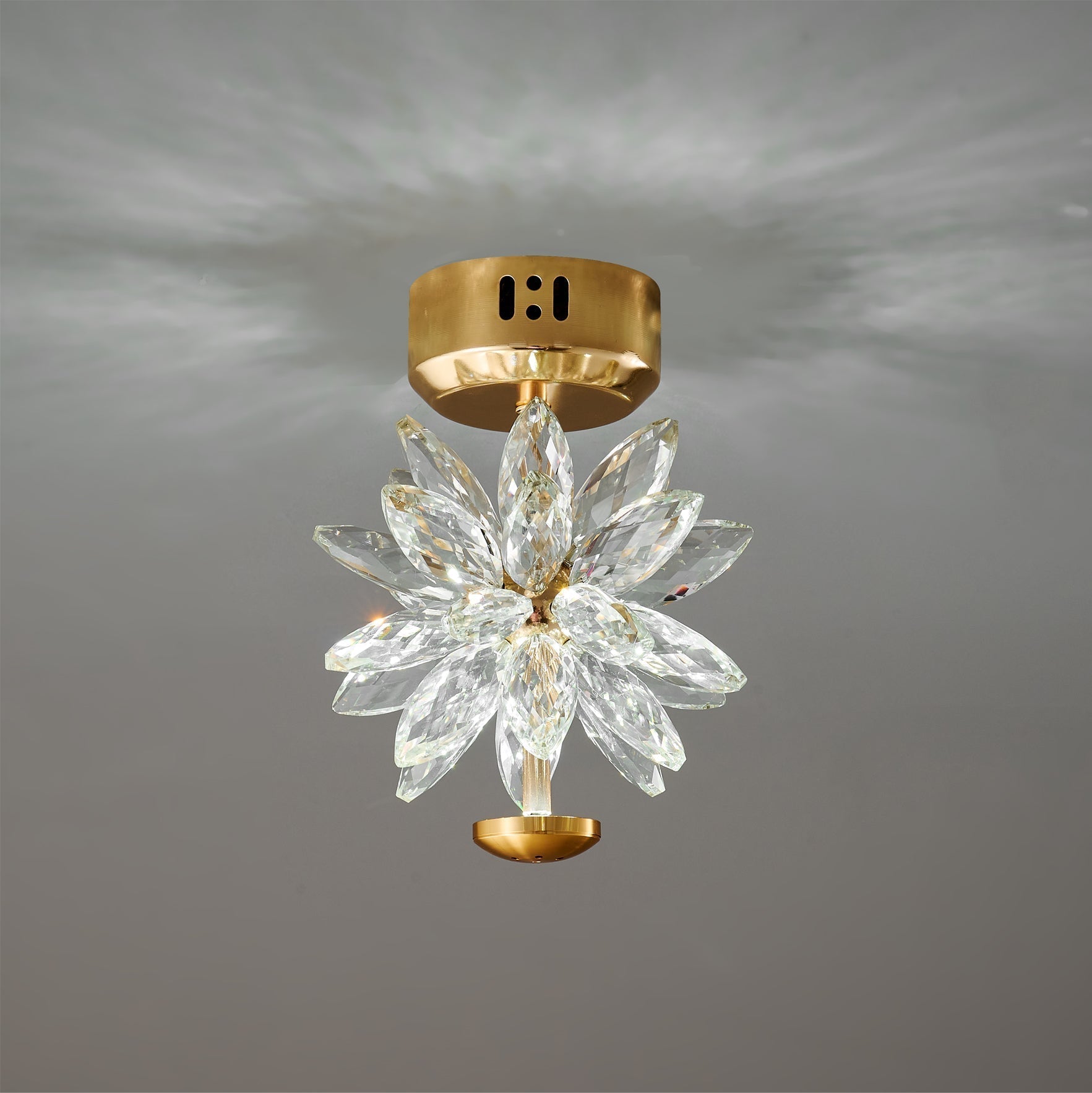 Lampe de Plafond Florale en Cristal - Éclairage Élégant et Ambiance Cosy