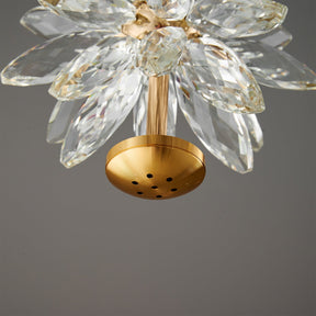 Lampe de Plafond Florale en Cristal - Éclairage Élégant et Ambiance Cosy