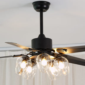 Ventilateur de Plafond en Verre - Circulation d'Air Silencieuse et Élégante