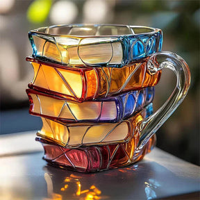 Tasse à Café en Verre Design Livre - Cadeau Idéal pour Amateurs de Littérature