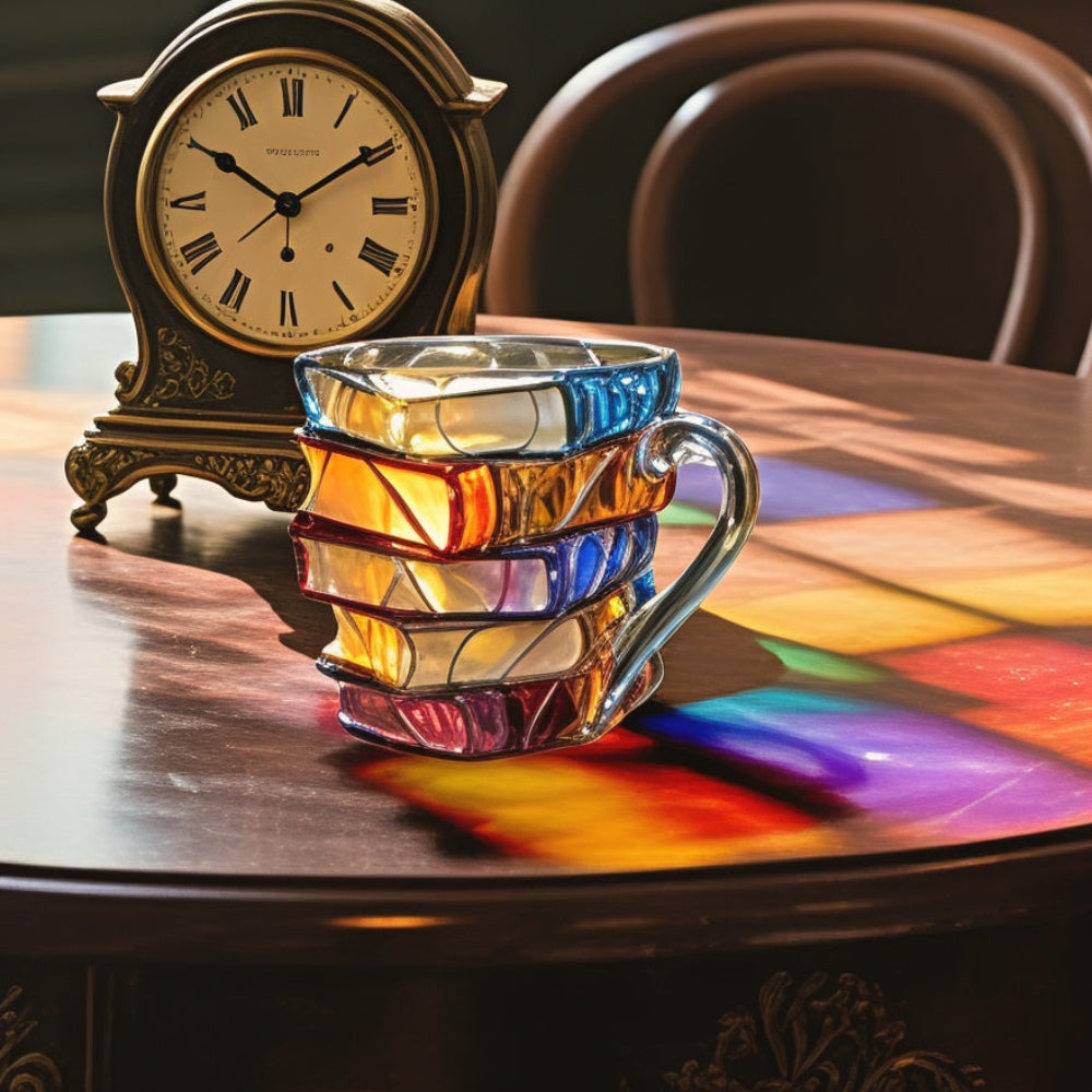 Tasse à Café en Verre Design Livre - Cadeau Idéal pour Amateurs de Littérature