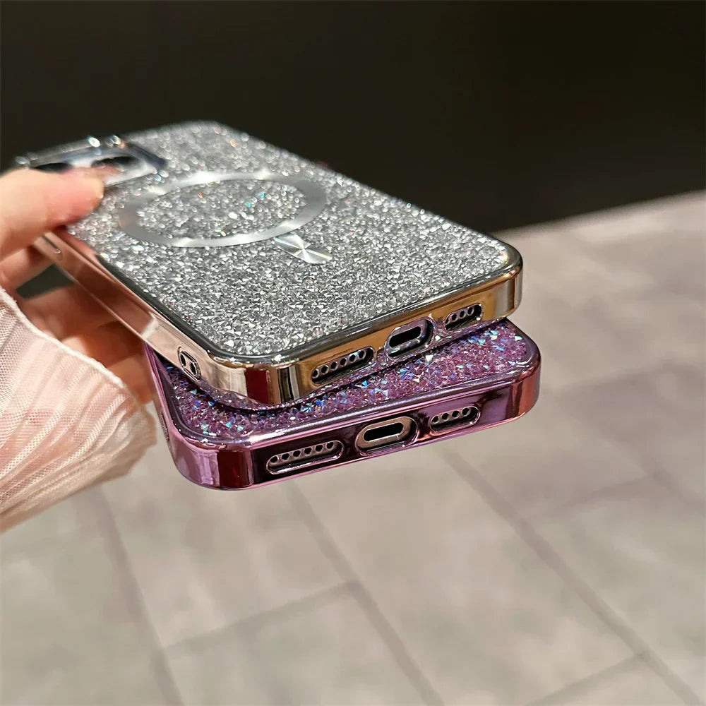 Coque Magnétique iPhone Paillettes - Protection Antichoc et Élégance Assurée