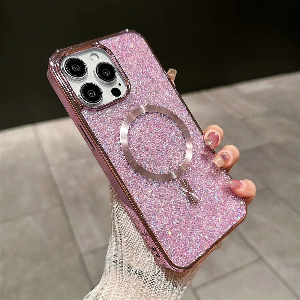 Coque Magnétique iPhone Paillettes - Protection Antichoc et Élégance Assurée