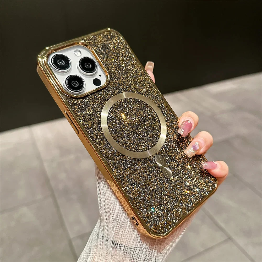 Coque Magnétique iPhone Paillettes - Protection Antichoc et Élégance Assurée