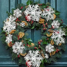 Flocons de Neige Pailletés pour Noël - Décorations Scintillantes et Polyvalentes