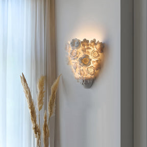 Applique Murale en Céramique - Élégance Florale et Ambiance Chaleureuse