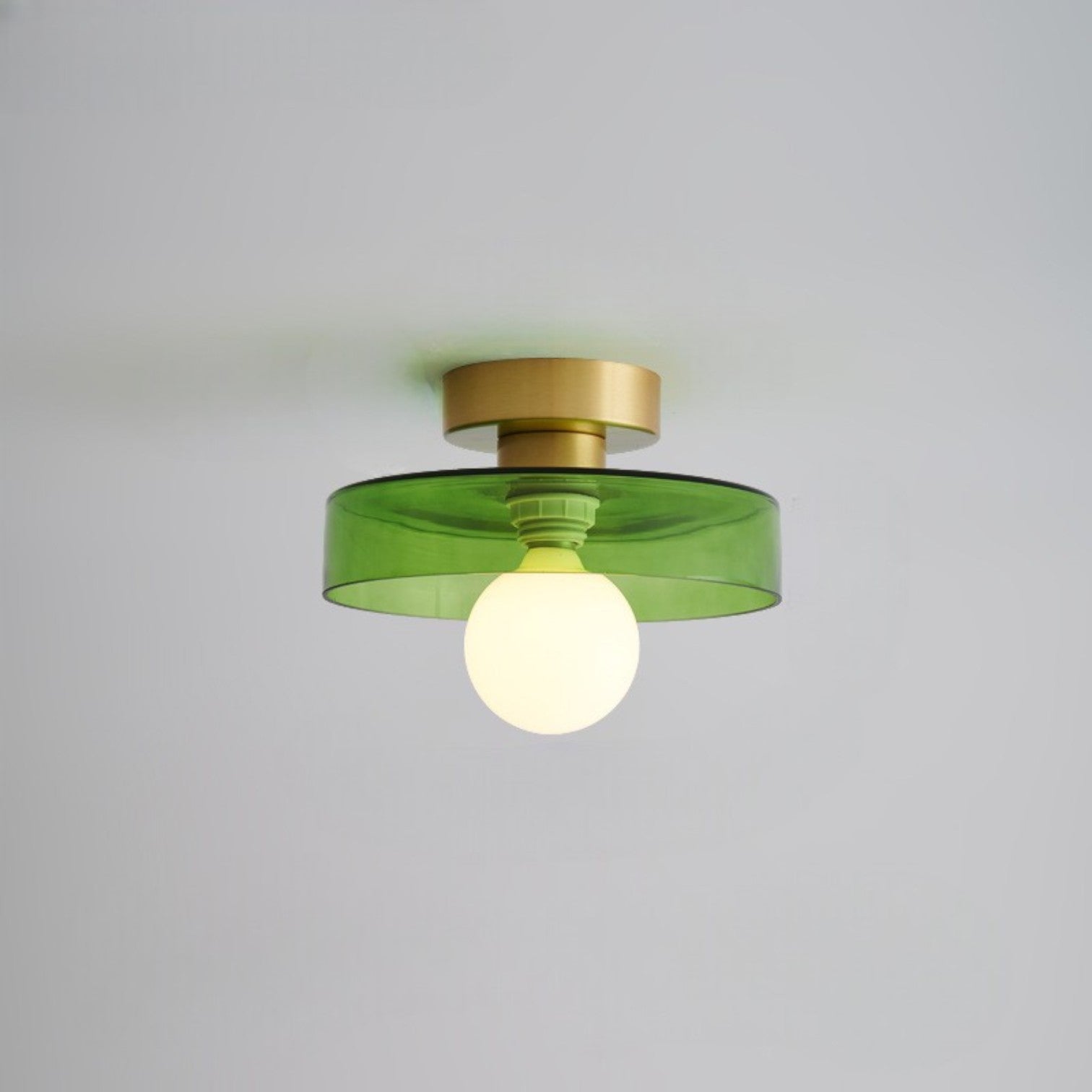 Lampe de Plafond Bauhaus Moderne - Élégance Contemporaine en Laiton et Verre