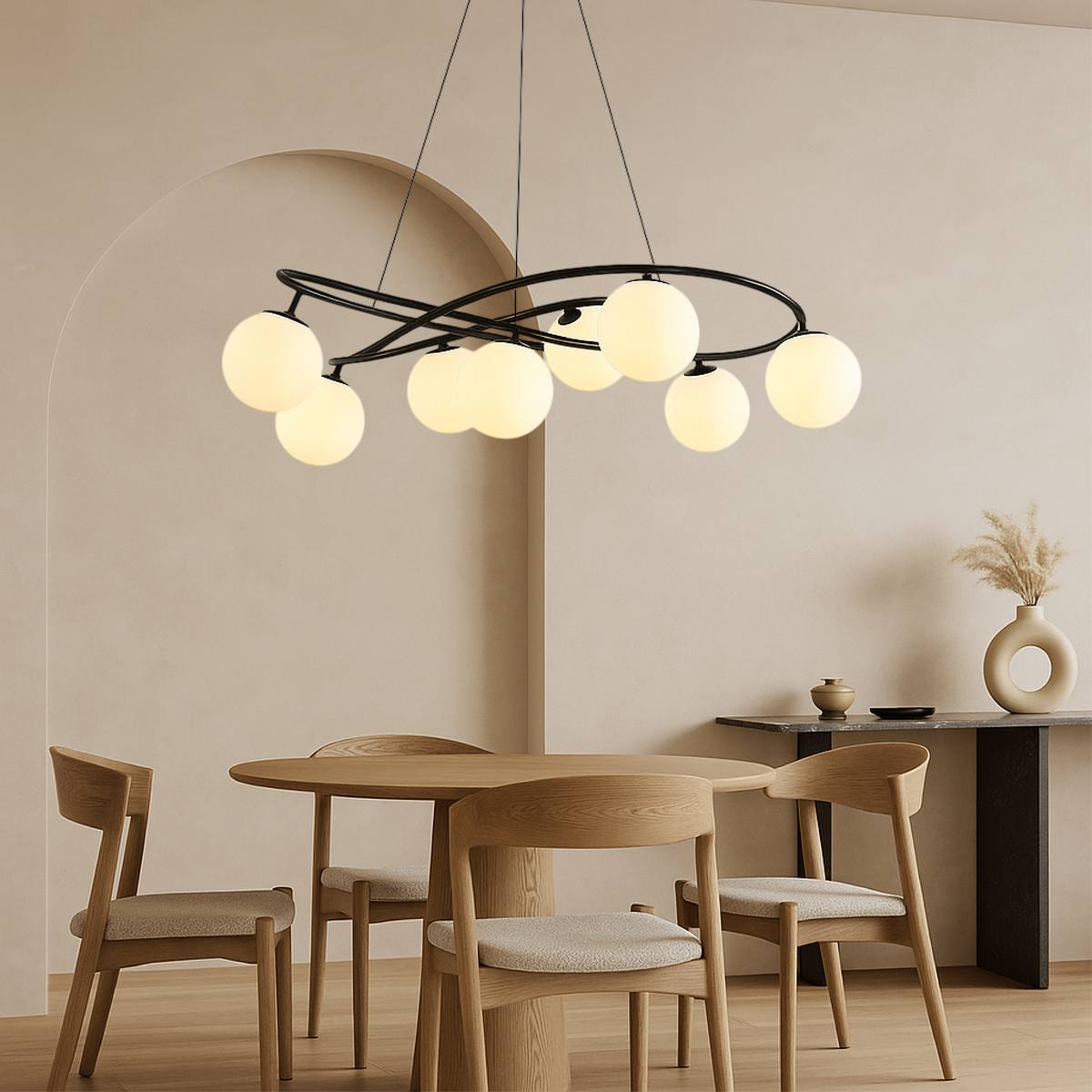 Lustre Noir Rétro Scandinave - Élégance Vintage pour Votre Intérieur