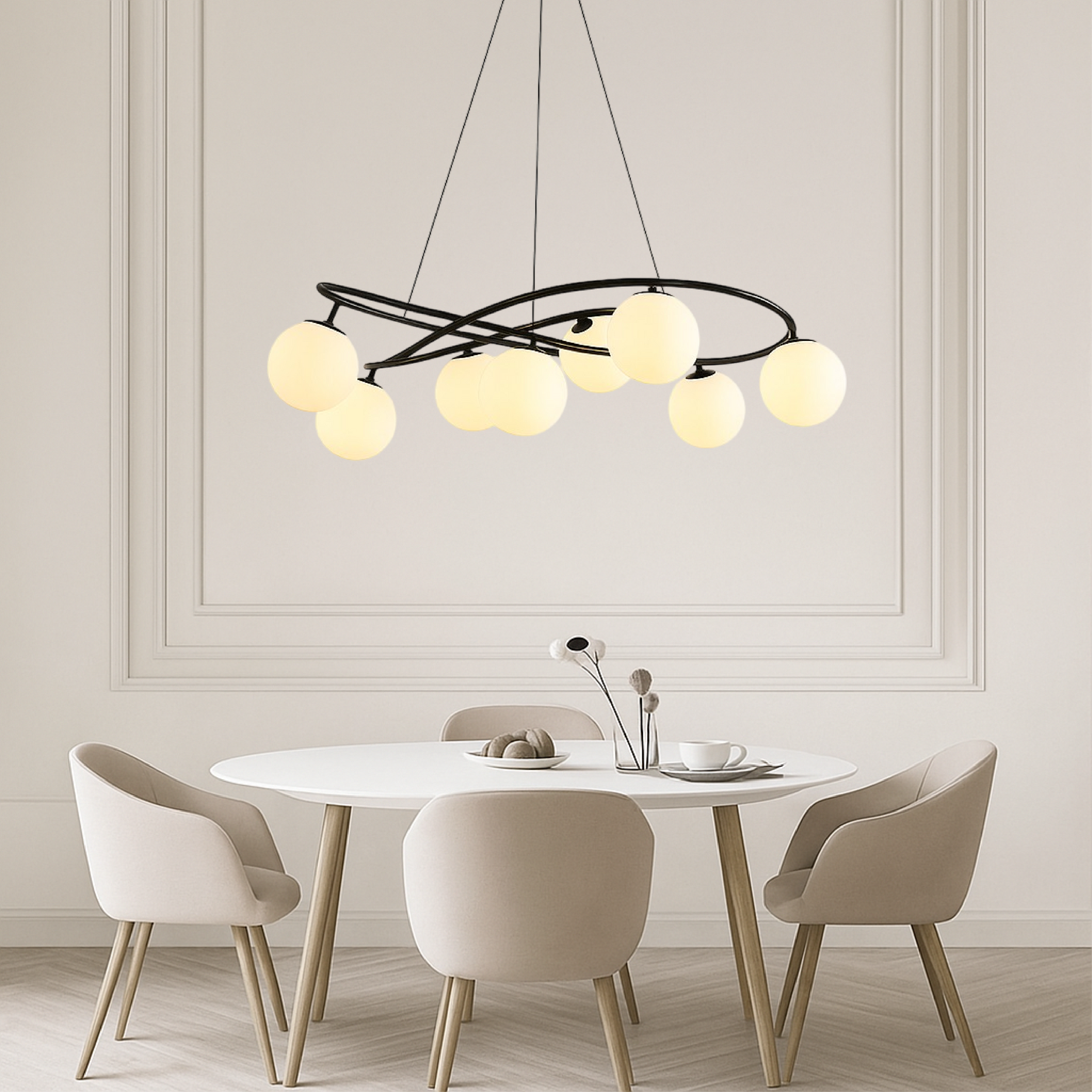 Lustre Noir Rétro Scandinave - Élégance Vintage pour Votre Intérieur
