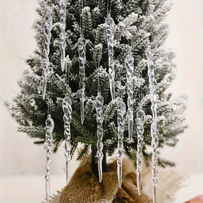 Ornements en Cristal de Glaçon - Décoration Éclatante pour Sapins de Noël