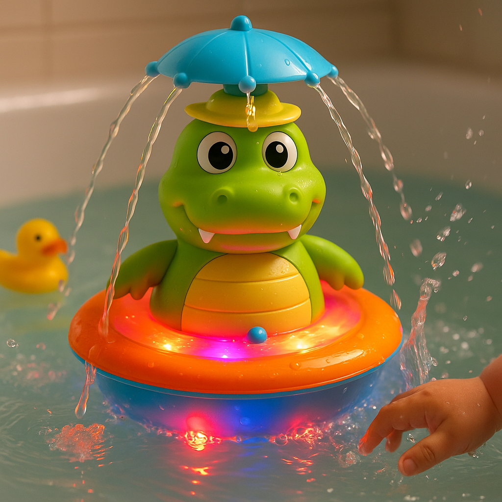 Jouet de Bain Flottant Lumineux - Spray d'Eau et Effets Colorés