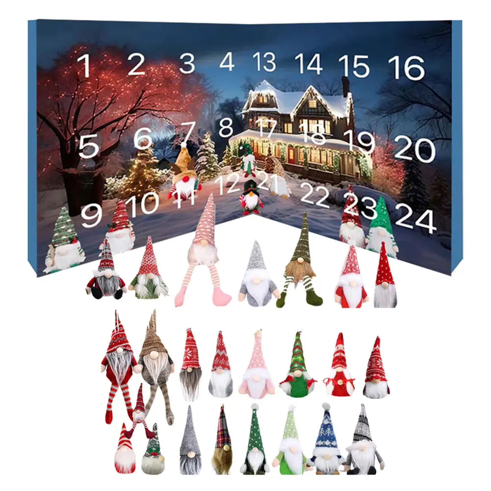 Calendrier de l'Avent en Peluche - 24 Gnomes Uniques pour Noël