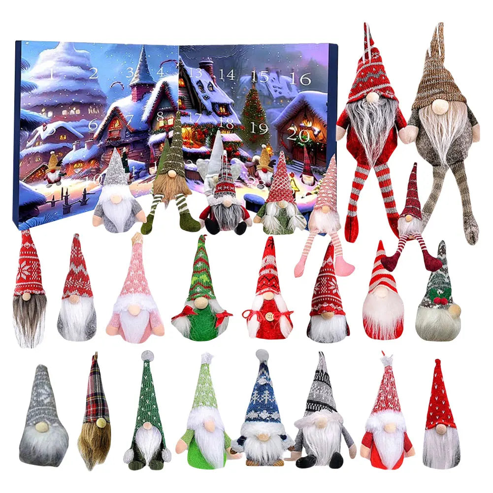 Calendrier de l'Avent en Peluche - 24 Gnomes Uniques pour Noël