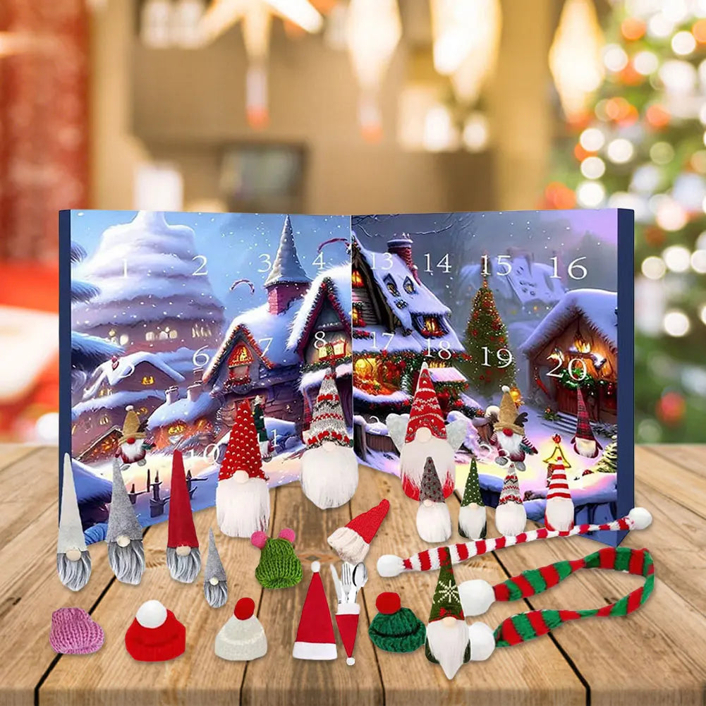 Calendrier de l'Avent en Peluche - 24 Gnomes Uniques pour Noël