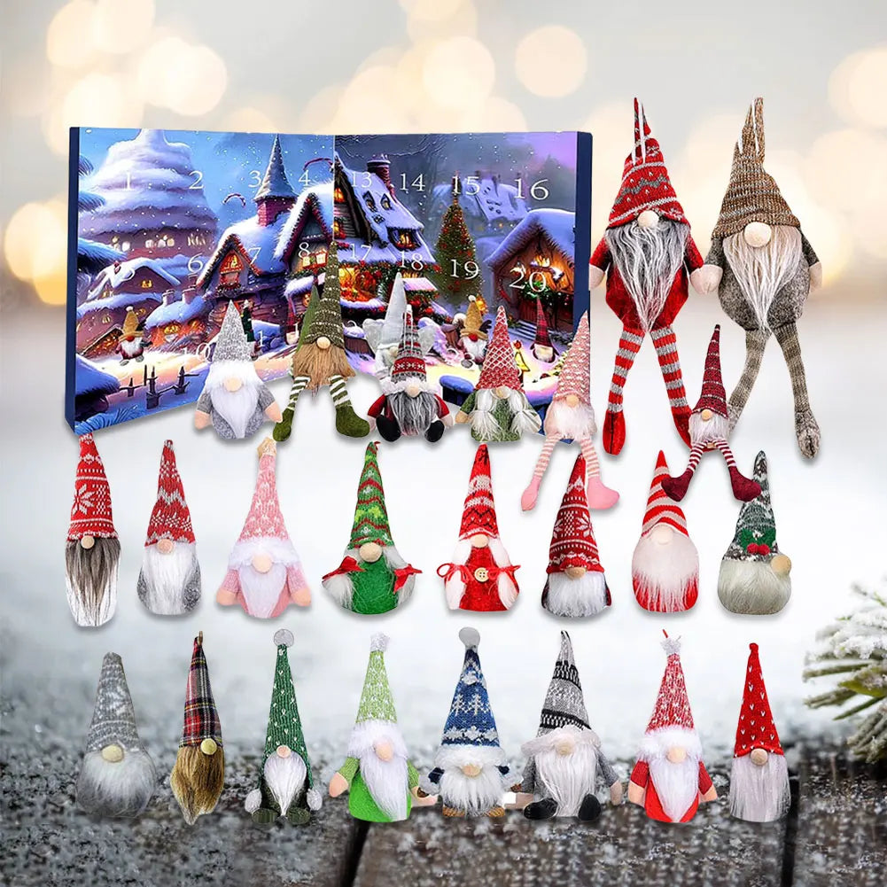 Calendrier de l'Avent en Peluche - 24 Gnomes Uniques pour Noël