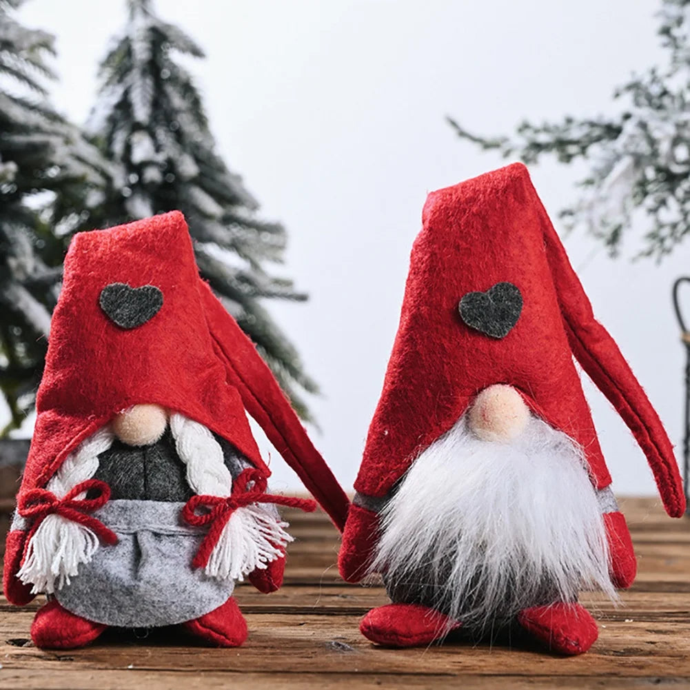 Gnome de Noël en Peluche - Décoration Joyeuse pour Maison et Bureau