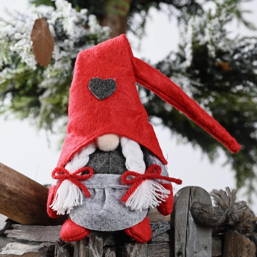 Gnome de Noël en Peluche - Décoration Joyeuse pour Maison et Bureau