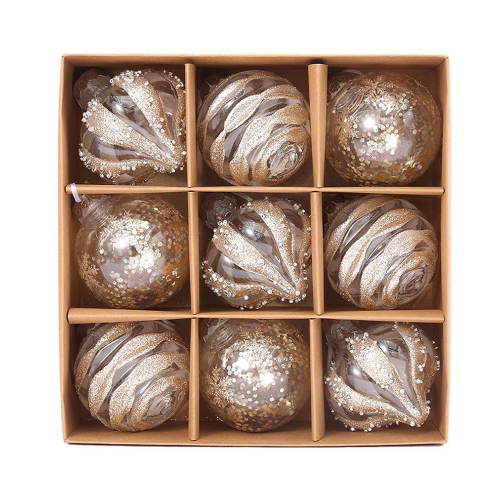 Boules de Noël Dorées Luxe - Ensemble Élégant pour Sapin de Noël