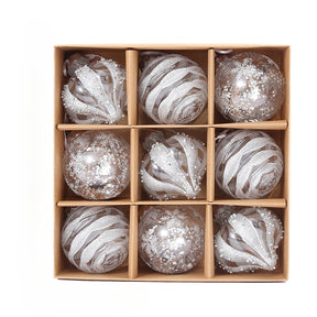 Boules de Noël Dorées Luxe - Ensemble Élégant pour Sapin de Noël
