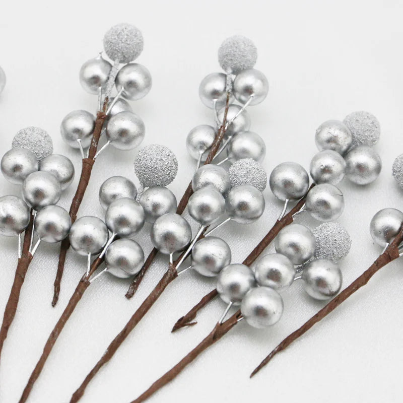 Baies Yangmei de Luxe pour Décoration - Ensemble Élégant de 10 Baies Dorées