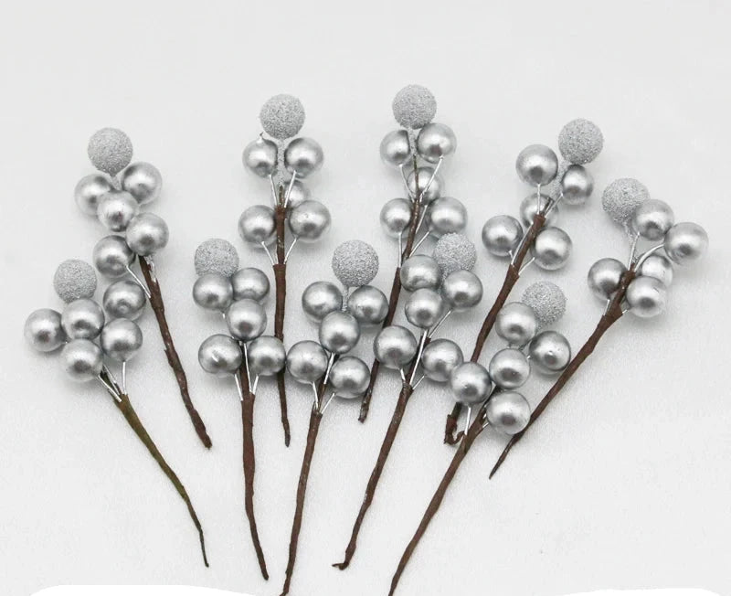 Baies Yangmei de Luxe pour Décoration - Ensemble Élégant de 10 Baies Dorées