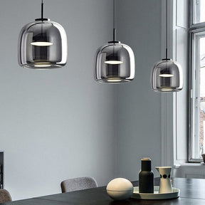 Suspension LED en Verre Rétro - Lueur Chaleureuse et Accueillante