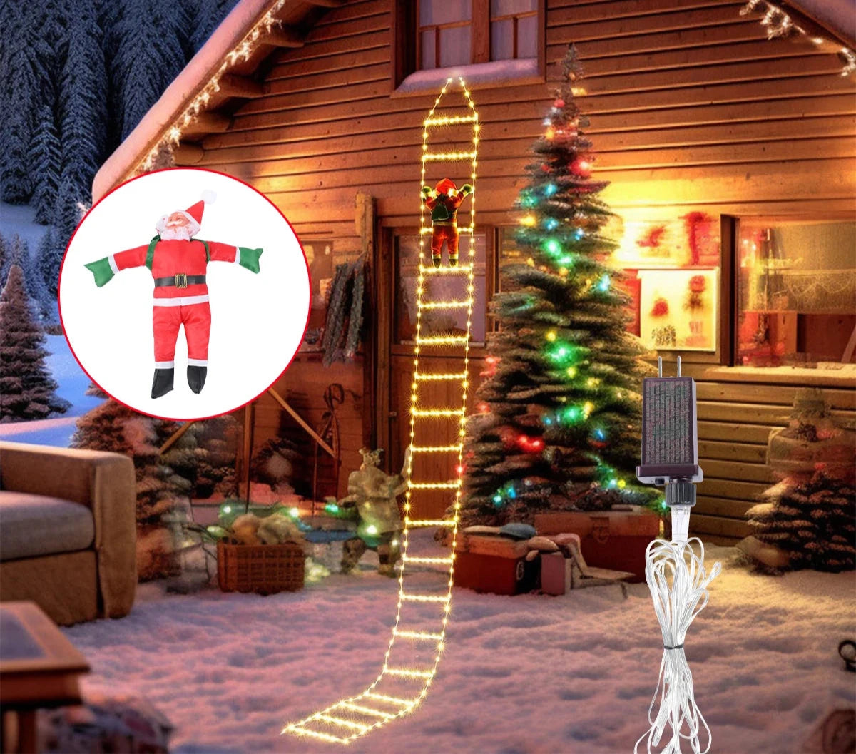 Guirlande de Noël Santa - Éclairage LED Élégant et Magique