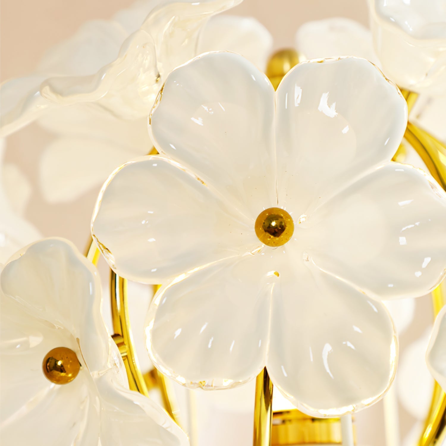 Lampe d'Accent Florale Élégante - Design Raffiné en Métal et Verre