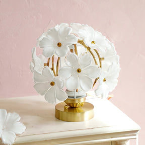 Lampe d'Accent Florale Élégante - Design Raffiné en Métal et Verre