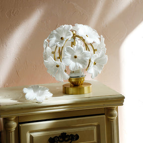 Lampe d'Accent Florale Élégante - Design Raffiné en Métal et Verre