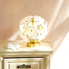 Lampe d'Accent Florale Élégante - Design Raffiné en Métal et Verre