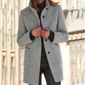 Manteau en Laine pour Femmes - Élégance Hivernale avec Poches Fonctionnelles
