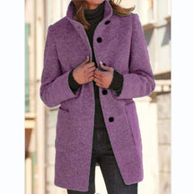 Manteau en Laine pour Femmes - Élégance Hivernale avec Poches Fonctionnelles