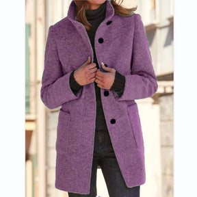 Manteau en Laine pour Femmes - Élégance Hivernale avec Poches Fonctionnelles
