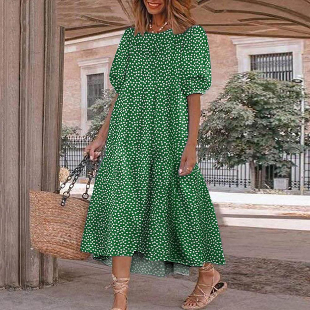 Robe Midi Été en Polyester - Confort et Style pour Journées Chaudes