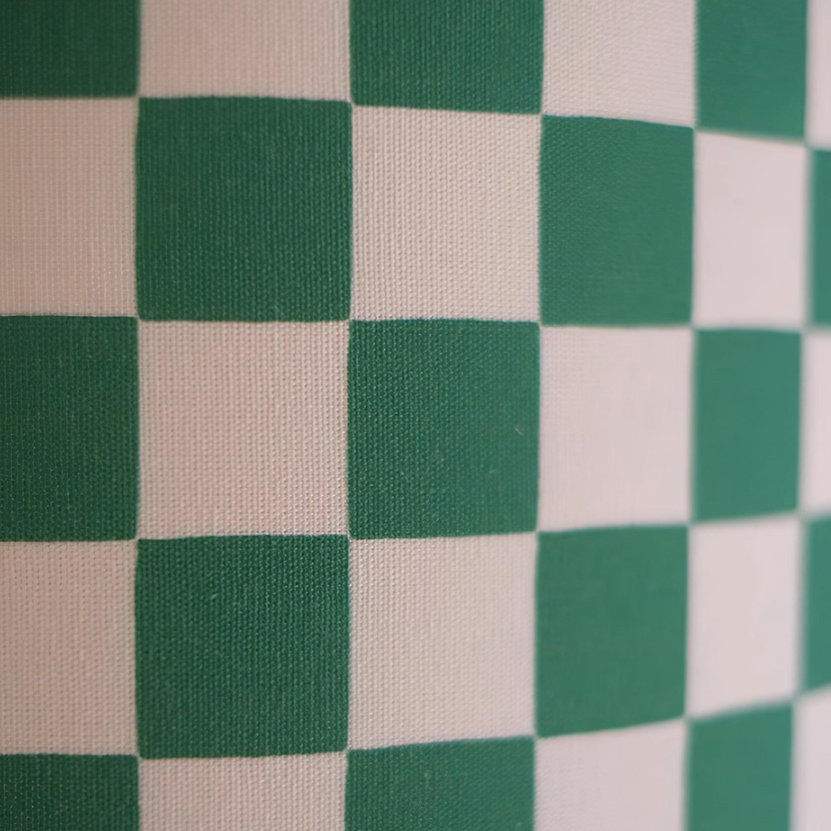 Lampe de Table en Damier Vert - Élégance Rétro et Lumière Chaleureuse