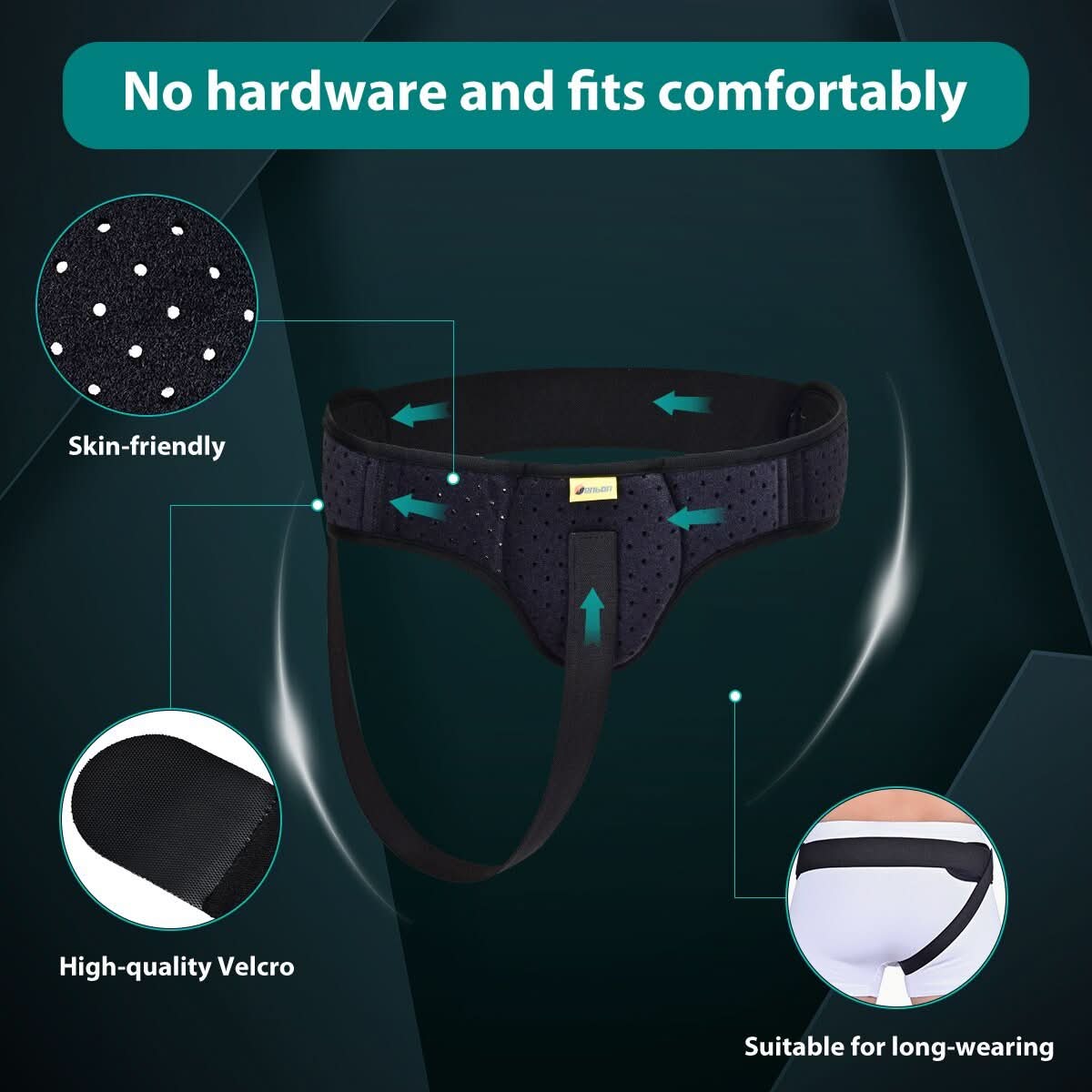 Ceinture Hernie Inguinale Ajustable - Soutien Doux et Confort Quotidien