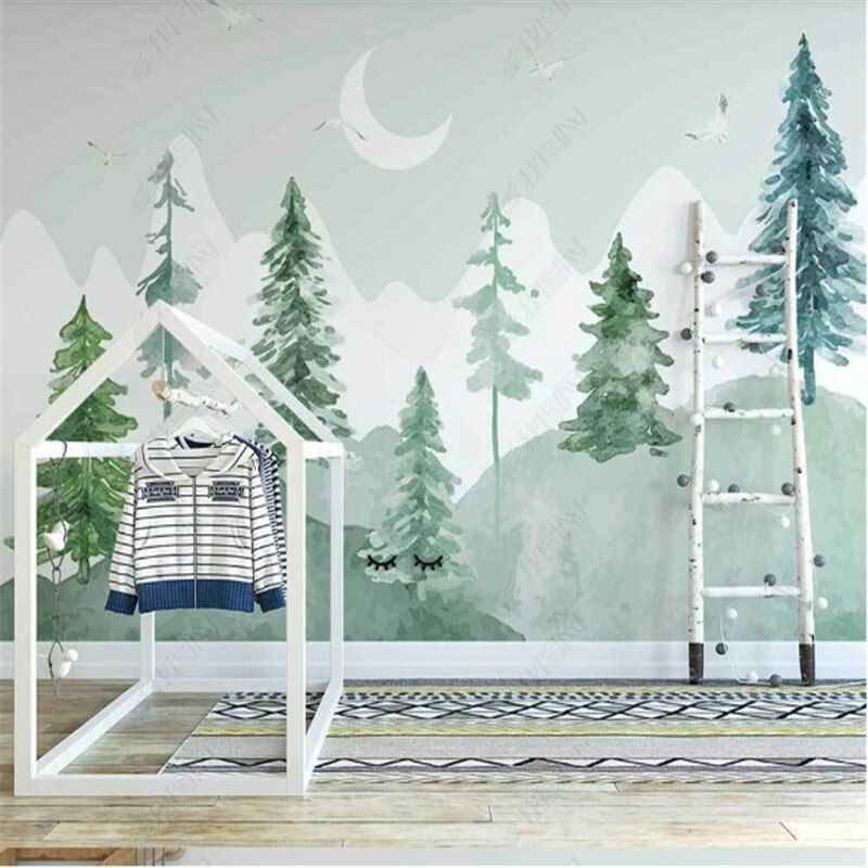 Classic Watercolour Forest Nursery Wallpaper