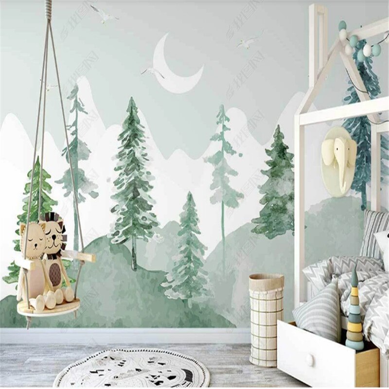 Classic Watercolour Forest Nursery Wallpaper