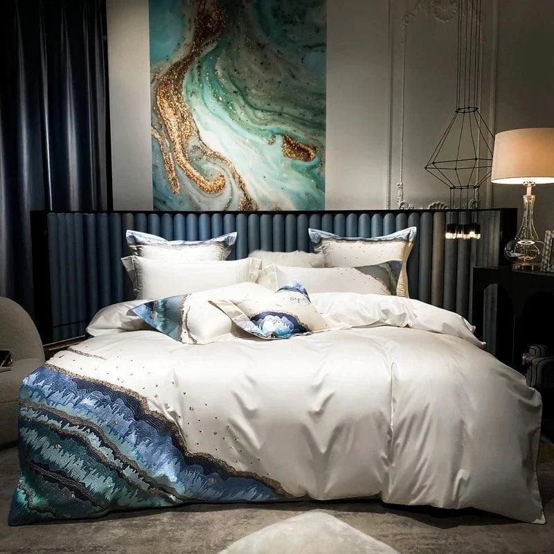 Housse de Couette en Coton Égyptien - Luxe Respirant et Confort Optimal