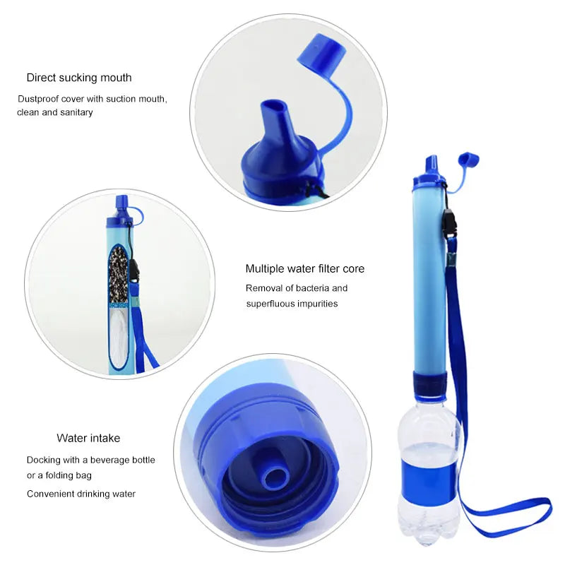 Filtre à Eau Portable pour Survie - Filtration Avancée et Utilisation Facile