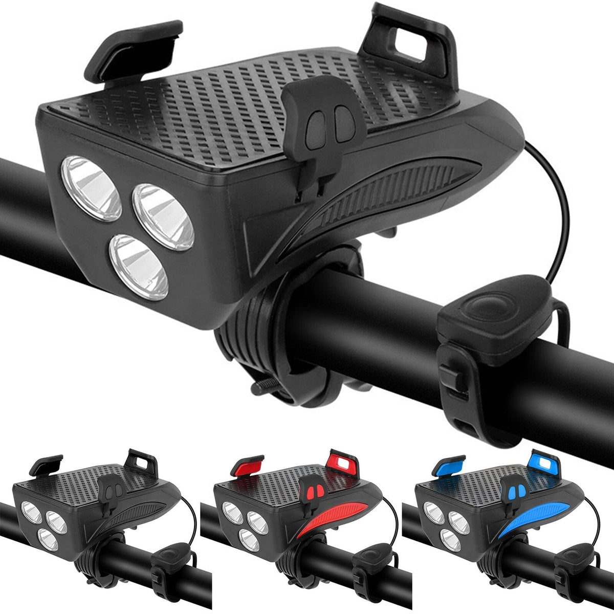 Lampe de Vélo Multifonctionnelle - Sécurité, Charge et Support Téléphone