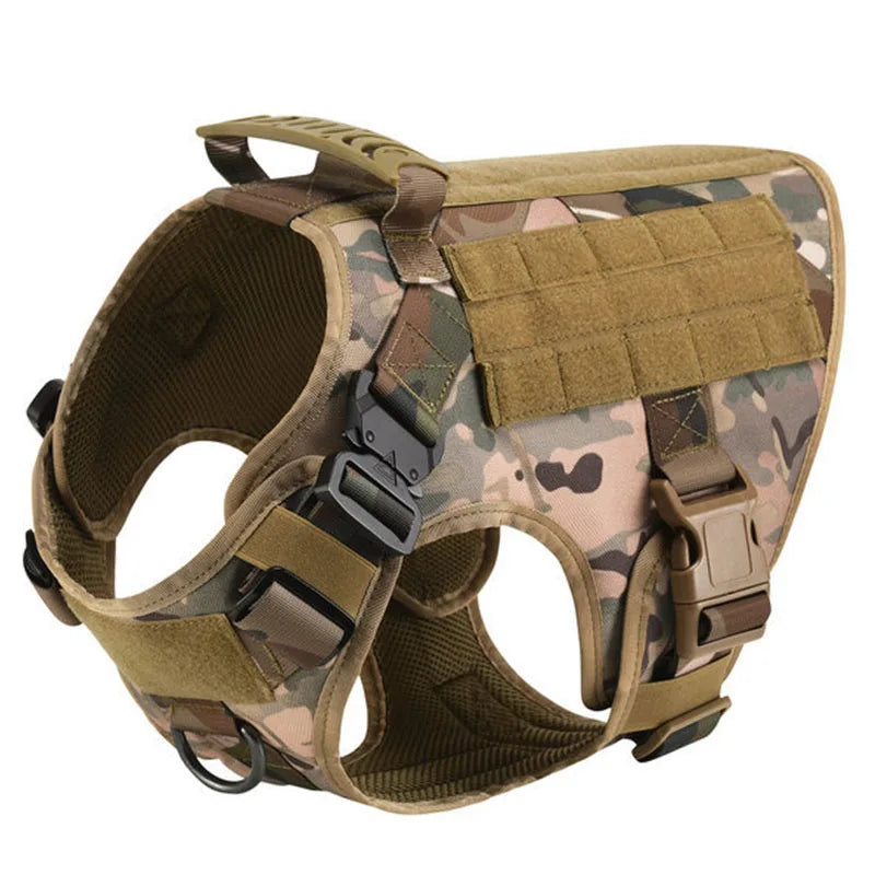 Harnais de Chien Tactique Durable - Réglable avec Poignée et Laisse