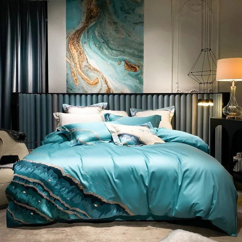 Housse de Couette en Coton Égyptien - Luxe Respirant et Confort Optimal