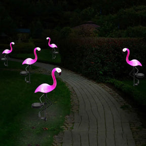 Lumière Solaire Flamant Rose - Décoration Écologique pour Jardin