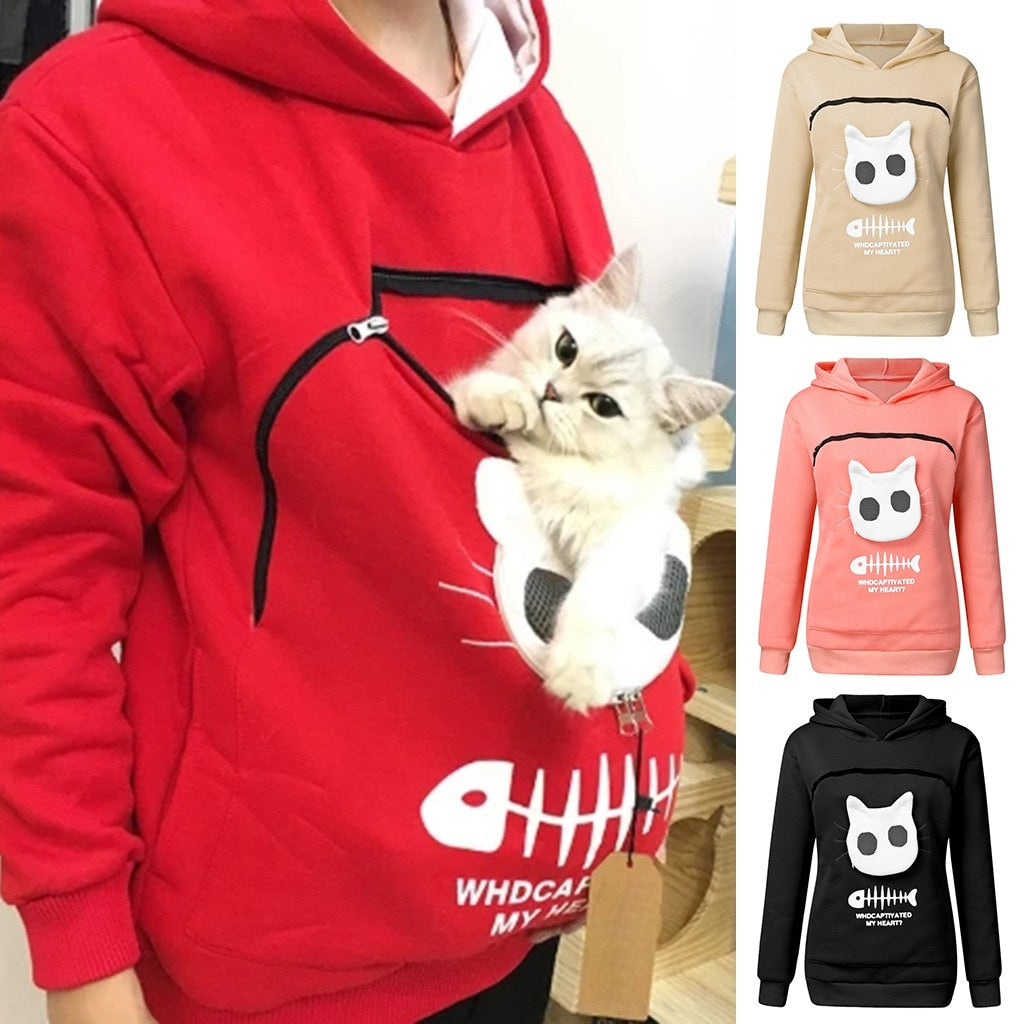 Pull d'Étreinte pour Animaux - Confort en Coton avec Poche Amovible