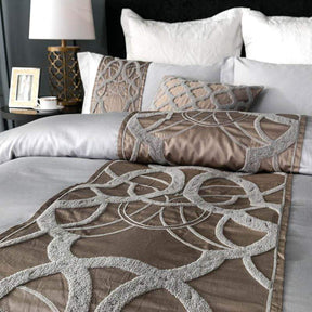 Housse de Couette Grise en Coton - Design Élégant avec Motif Chaîne