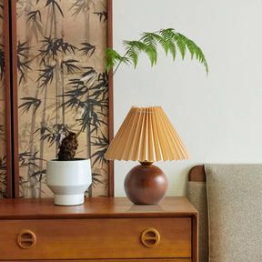 Lampe de Table en Bois et Tissu - Éclairage Doux et Ambiance Chaleureuse