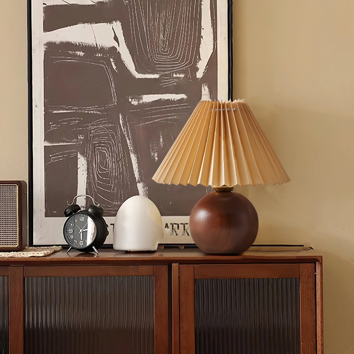 Lampe de Table en Bois et Tissu - Éclairage Doux et Ambiance Chaleureuse