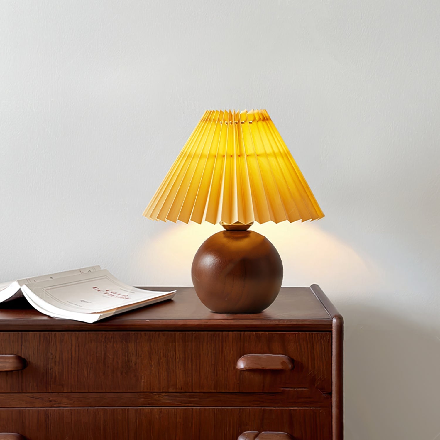 Lampe de Table en Bois et Tissu - Éclairage Doux et Ambiance Chaleureuse